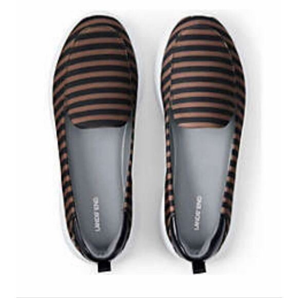 Lands' End Black Tan Gatas Comfort Slip On Shoes Size 11 - Picture 2 of 10